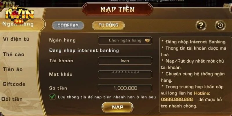 IWIN visum | Iwinclub - Tải Iwin Club Đã Được Cấp Phép Mới Nhất 22 Quy trình nạp tiền tại trang chủ IWIN được thực hiện rất dễ dàng.